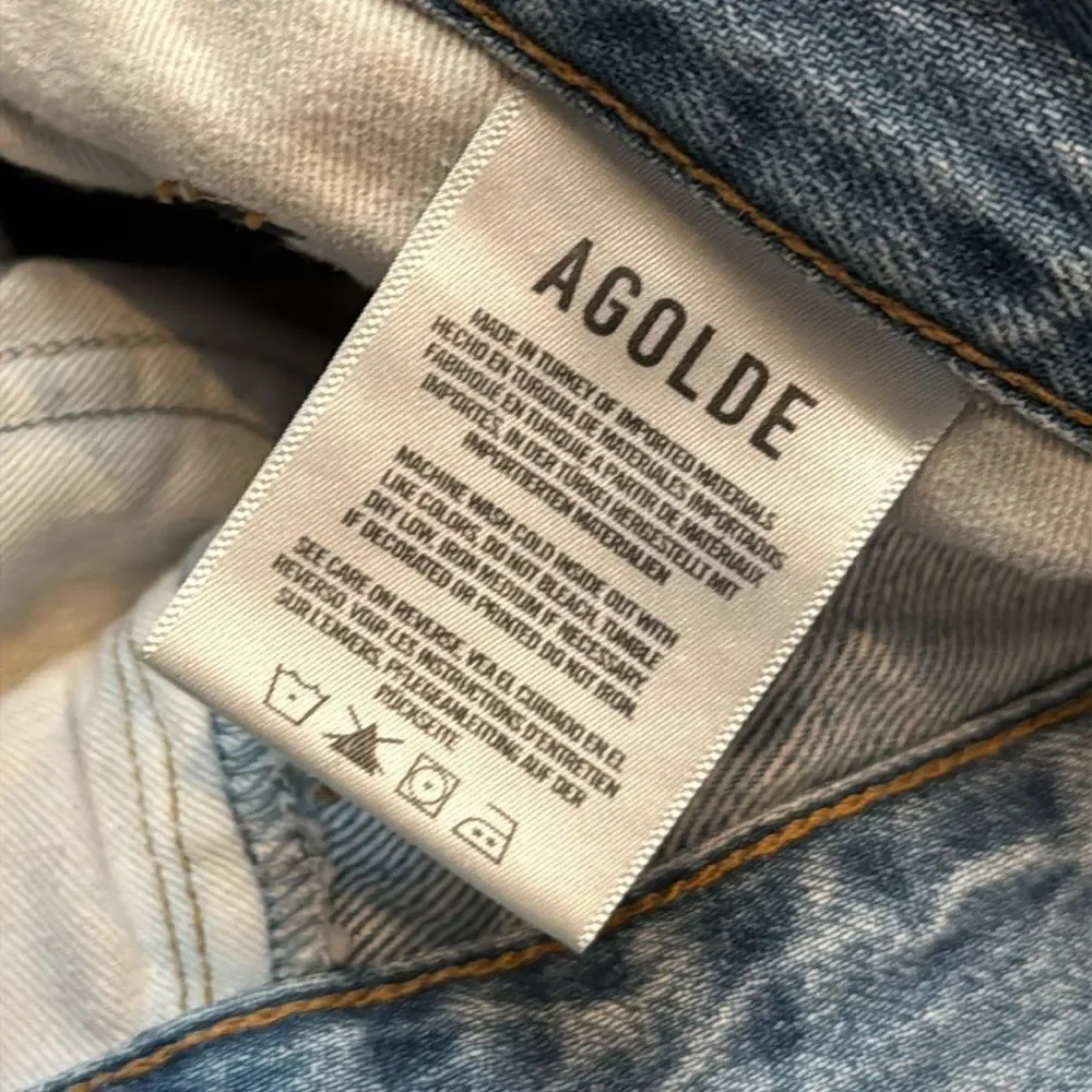 Agolde Riley High Rise Straight Crop jeans denim in Blur 26